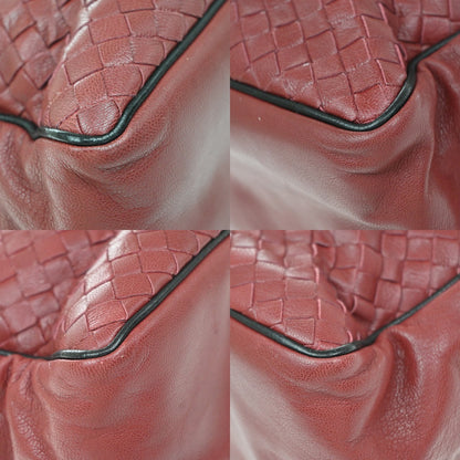 Bottega Veneta Convertible Open Tote Intrecciato Nappa, Red, Leather, Tote Bag