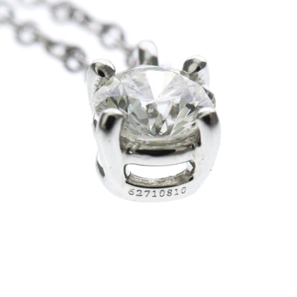 Tiffany & Co. Solitaire Pendant Platinum with Emerald Cut Diamond, Silver, Platinum, Necklace