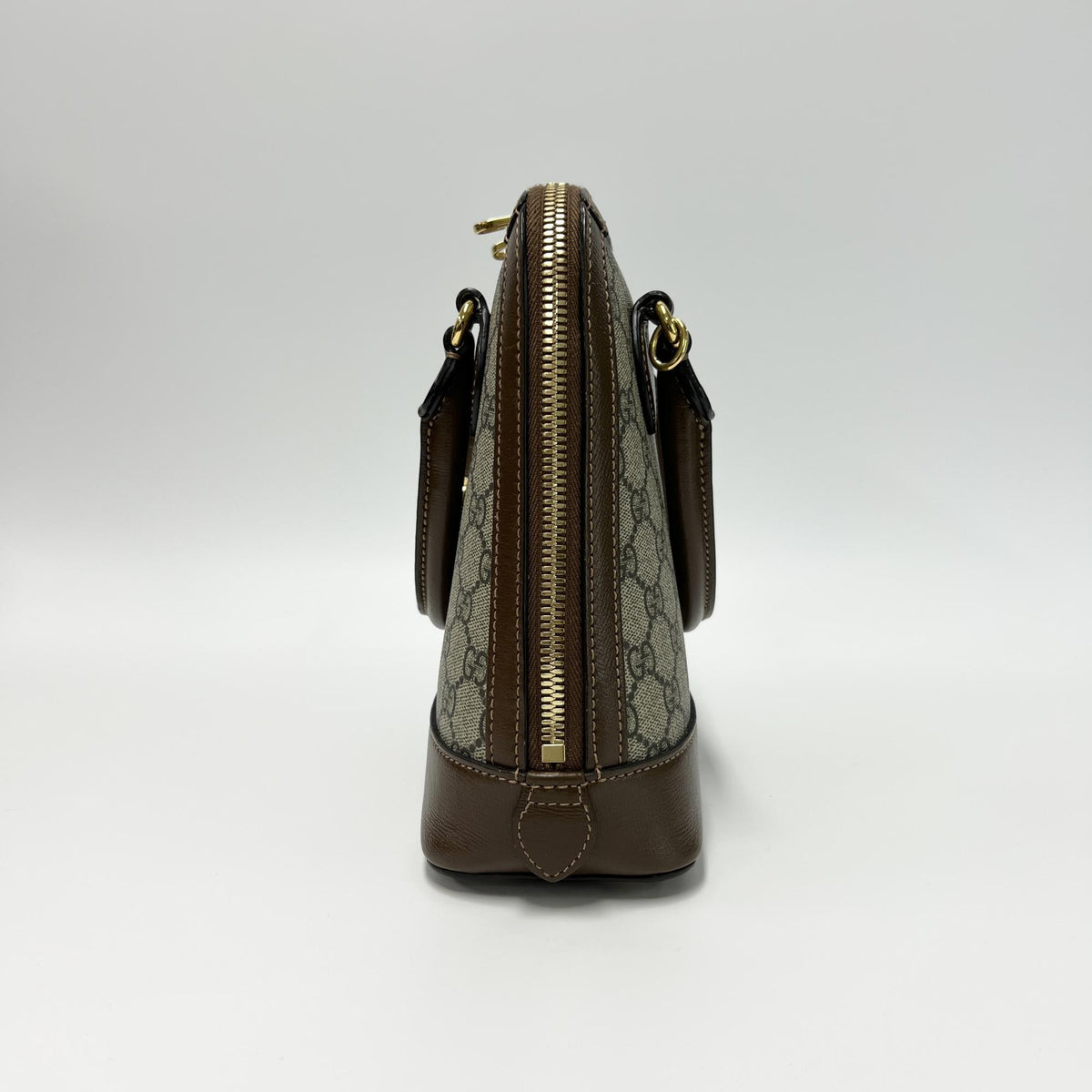 Gucci Horsebit 1955 GG Coated Canvas with Leather, Brown, Other, Shoulder Bag