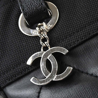 Chanel Biarritz Tote Quilted Coated Canvas, Black, Canvas, Tote Bag