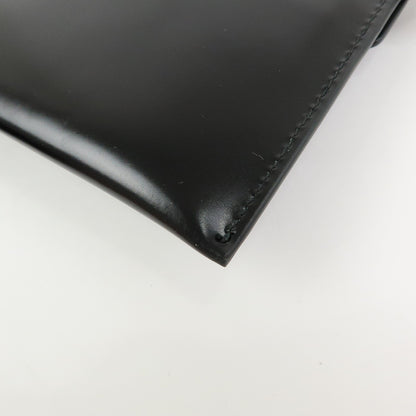 Prada Envelope Logo Clutch Spazzolato Leather, Black, Leather, Clutch