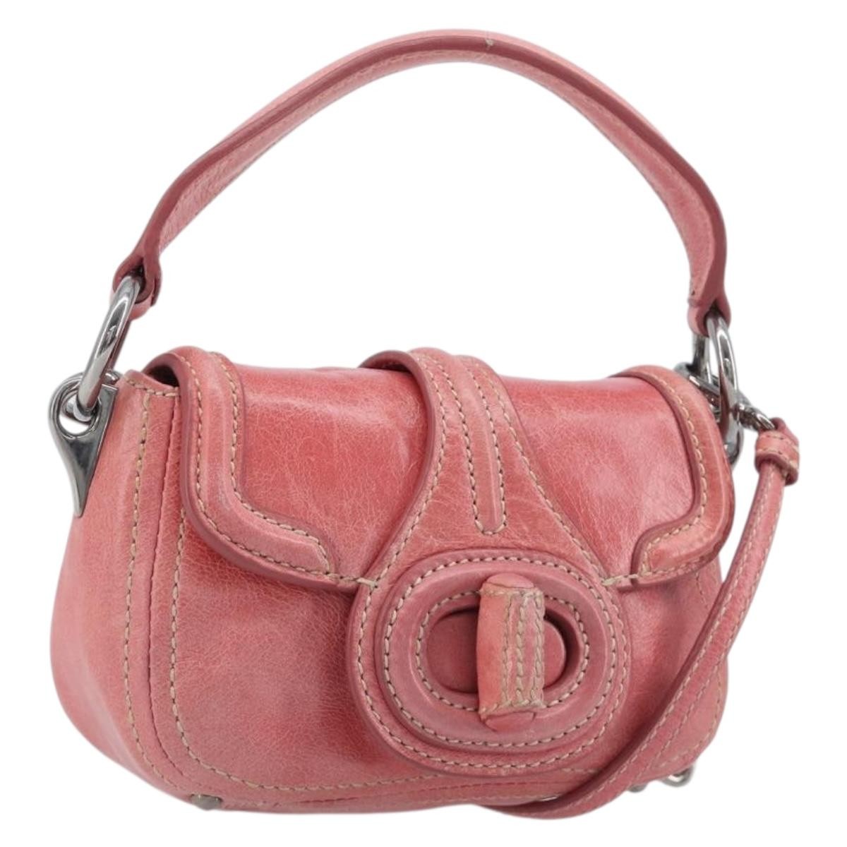 Prada Turnlock Flap Soft Calf, Pink, Leather, Shoulder Bag