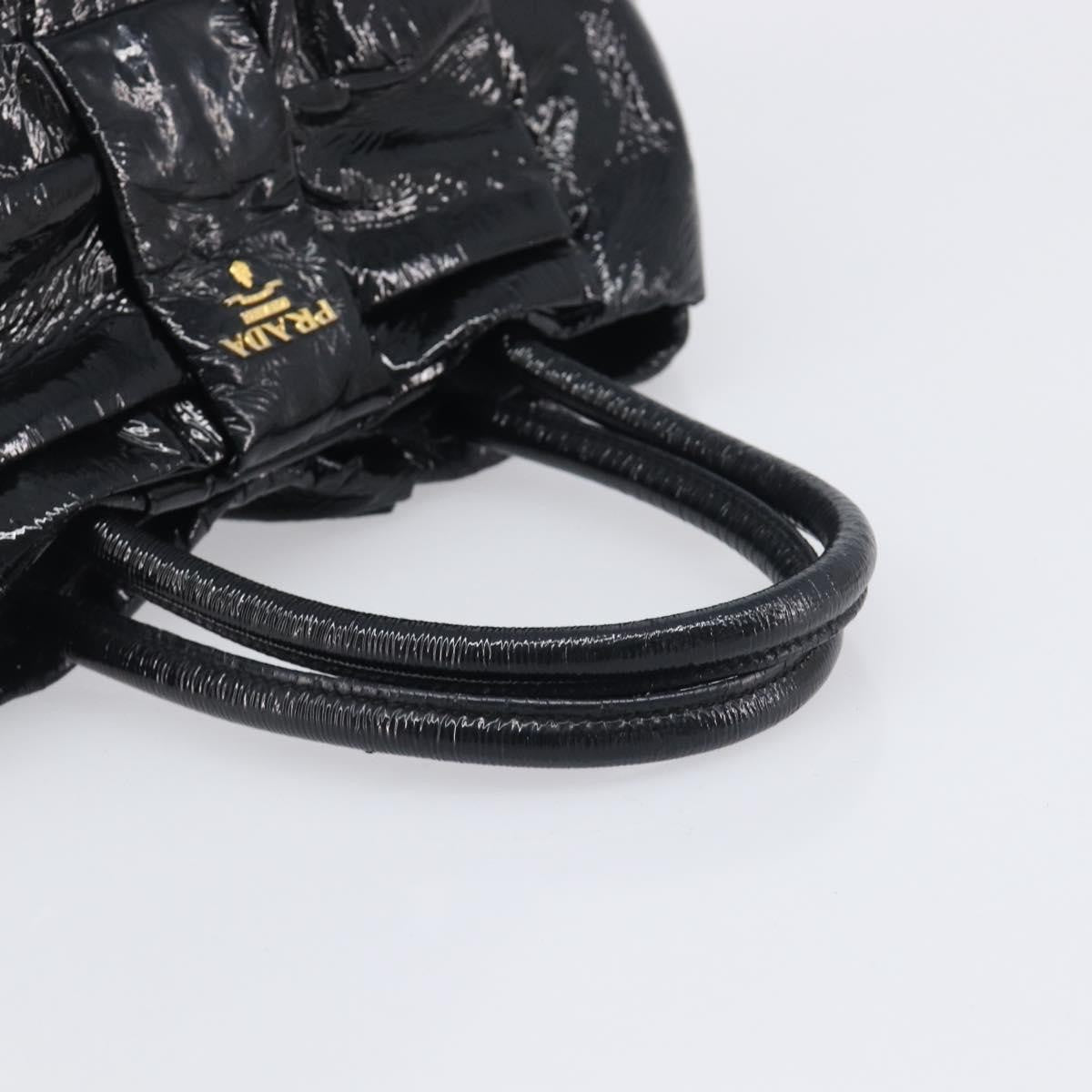 Prada Bow Top handle Patent leather, Black, Patent Leather, Handbag