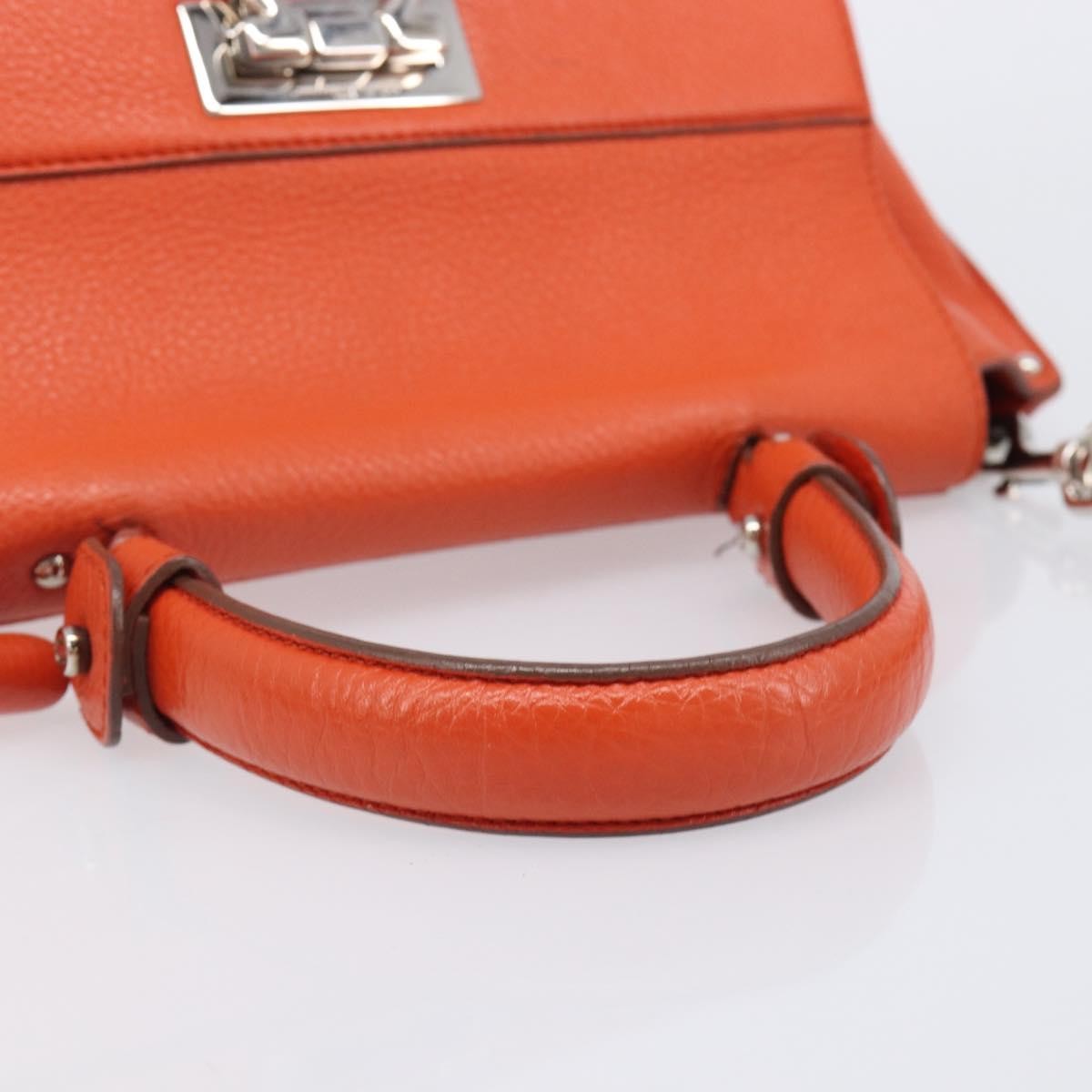 Salvatore Ferragamo Soft Sofia Leather, Orange, Leather, Tote Bag