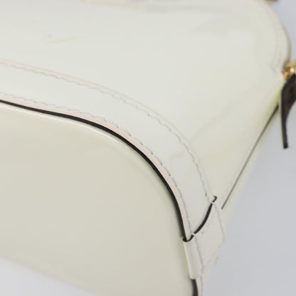Louis Vuitton Alma Chain Vernis with Monogram Canvas, White, Patent Leather, Handbag