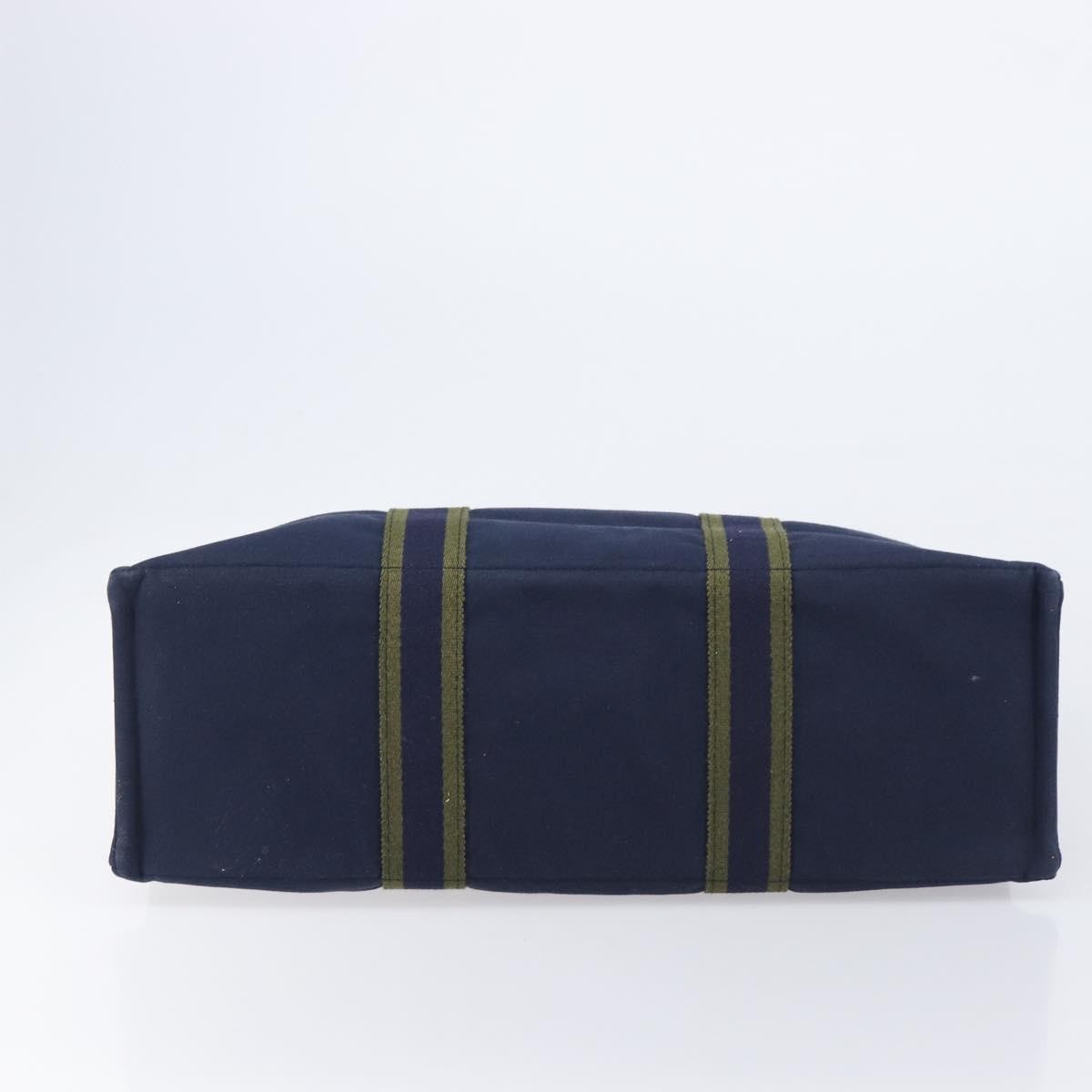Hermes Fourre Tout Toile, Navy, Canvas, Tote Bag