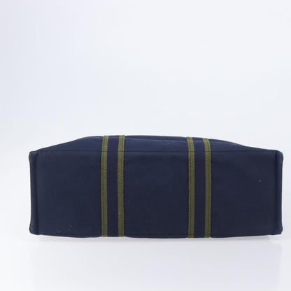 Hermes Fourre Tout Toile, Navy, Canvas, Tote Bag