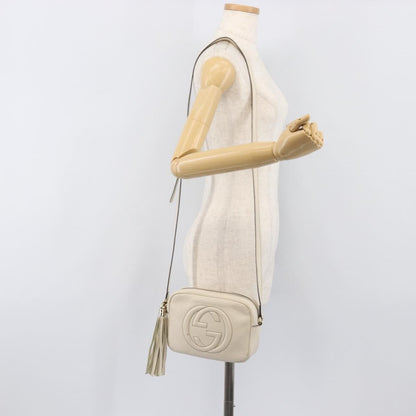 Gucci Soho Disco Leather, White, Leather, Shoulder Bag