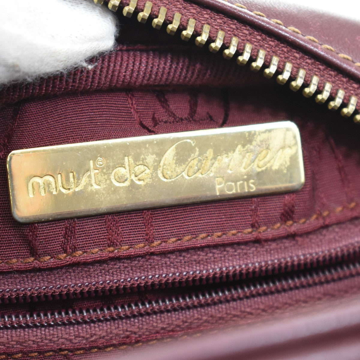 Cartier Must de Cartier Leather, Red, Leather, Shoulder Bag