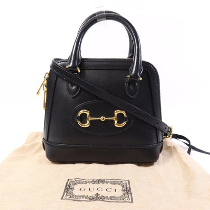 Gucci Horsebit Leather, Black, Leather, Handbag