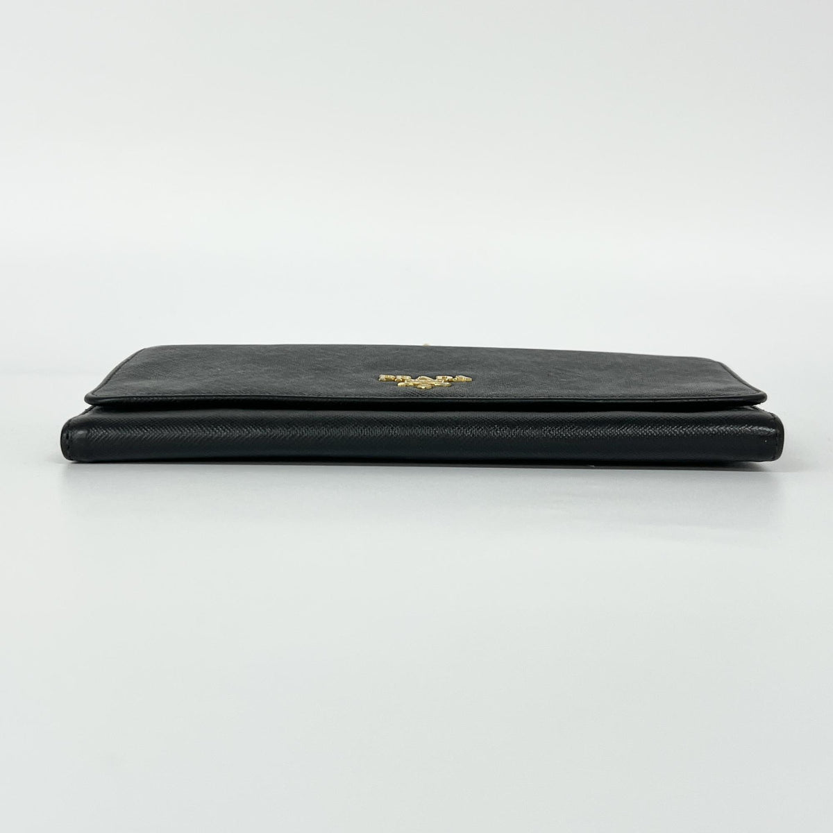 Prada Wallet on Chain Saffiano, Black, Leather, Shoulder Bag