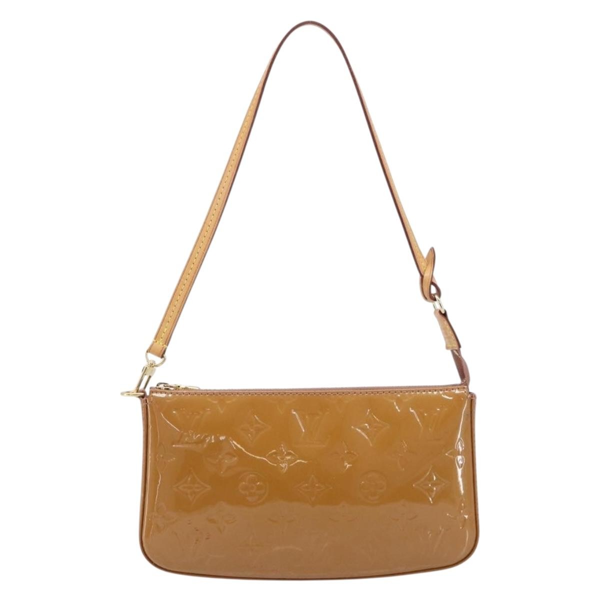 Louis Vuitton Pochette Accessoires NM Monogram Vernis, Brown, Patent Leather, Clutch