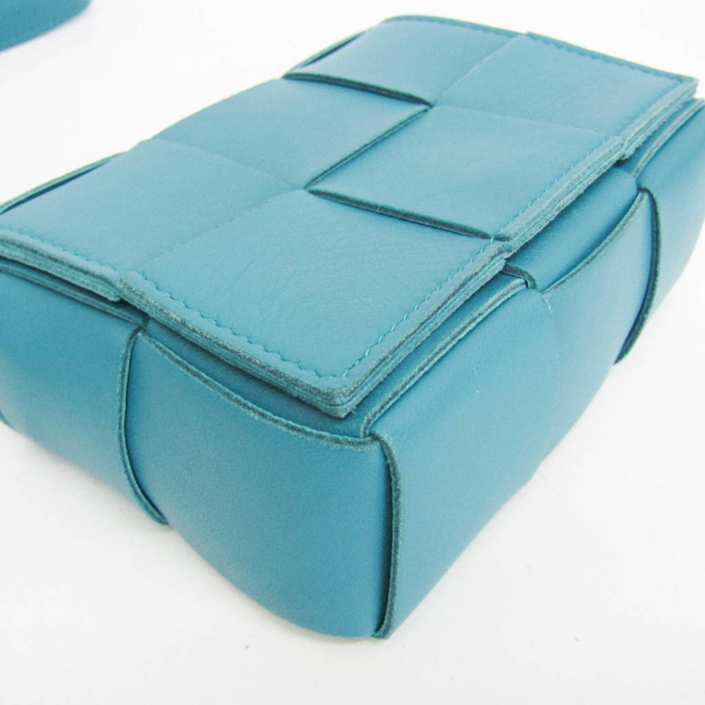Bottega Veneta Cassette Maxi Intrecciato Leather, Blue, Leather, Clutch