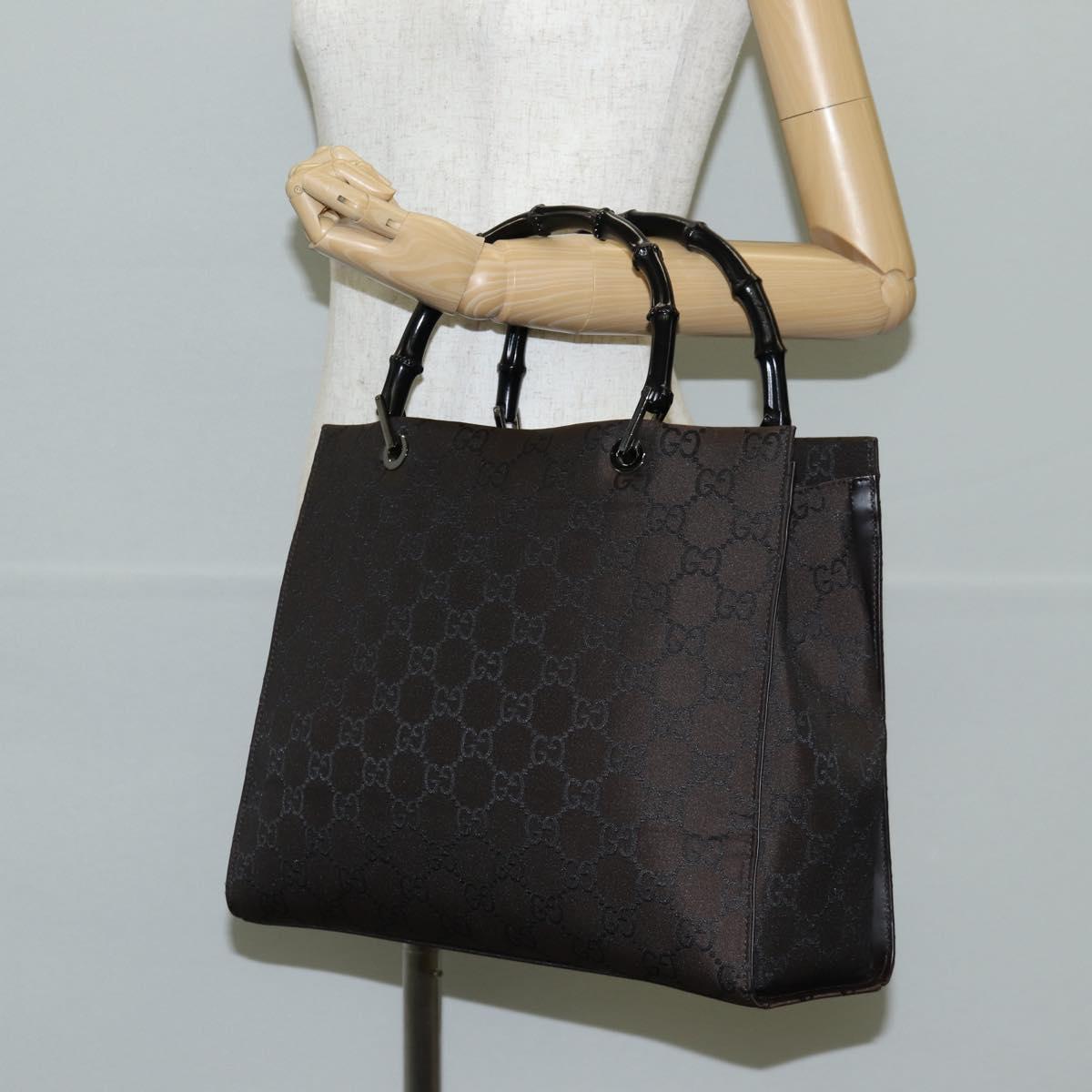 Gucci Bamboo tote bag Canvas, BROWN, CANVAS, Handbag