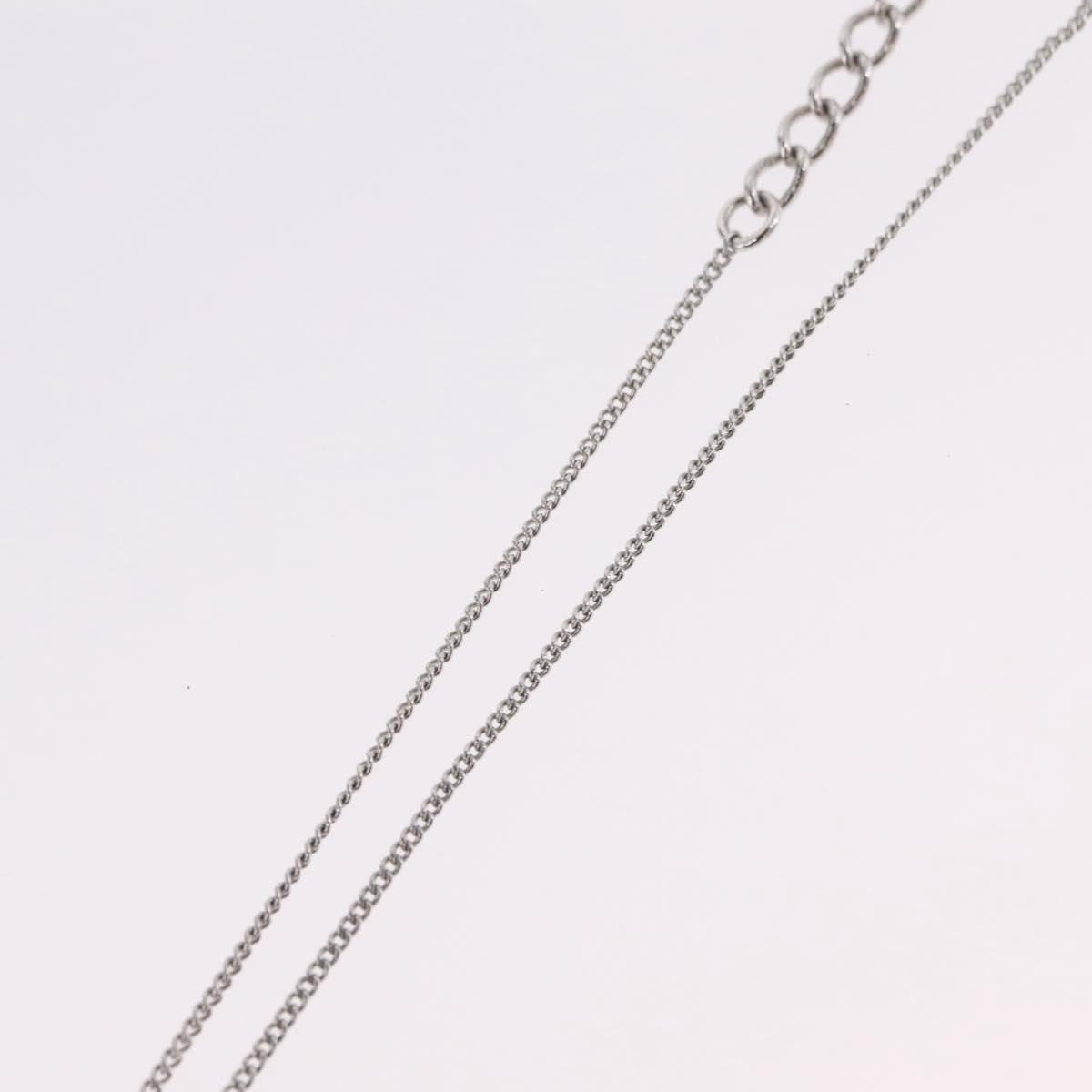 Christian Dior Vintage Logo Pendant Metal, Silver, Metal, Necklace