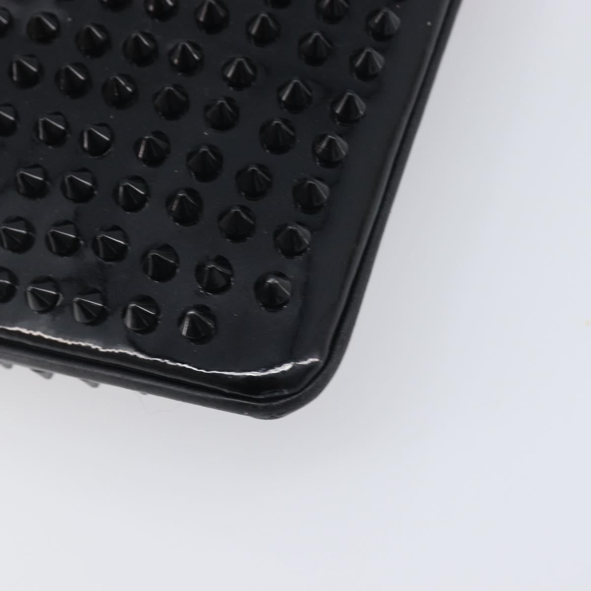 Christian Louboutin Loubiposh Clutch Spiked Patent, Black, Patent Leather, Clutch