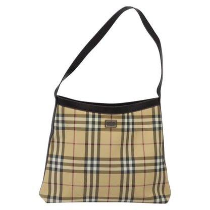 Burberry Nova check Canvas and Leather, Beige, Canvas, Shoulder Bag