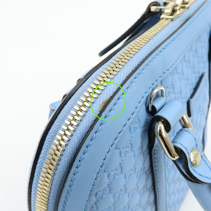 Gucci Convertible Dome Satchel Microguccissima Leather, Blue, Leather, Handbag