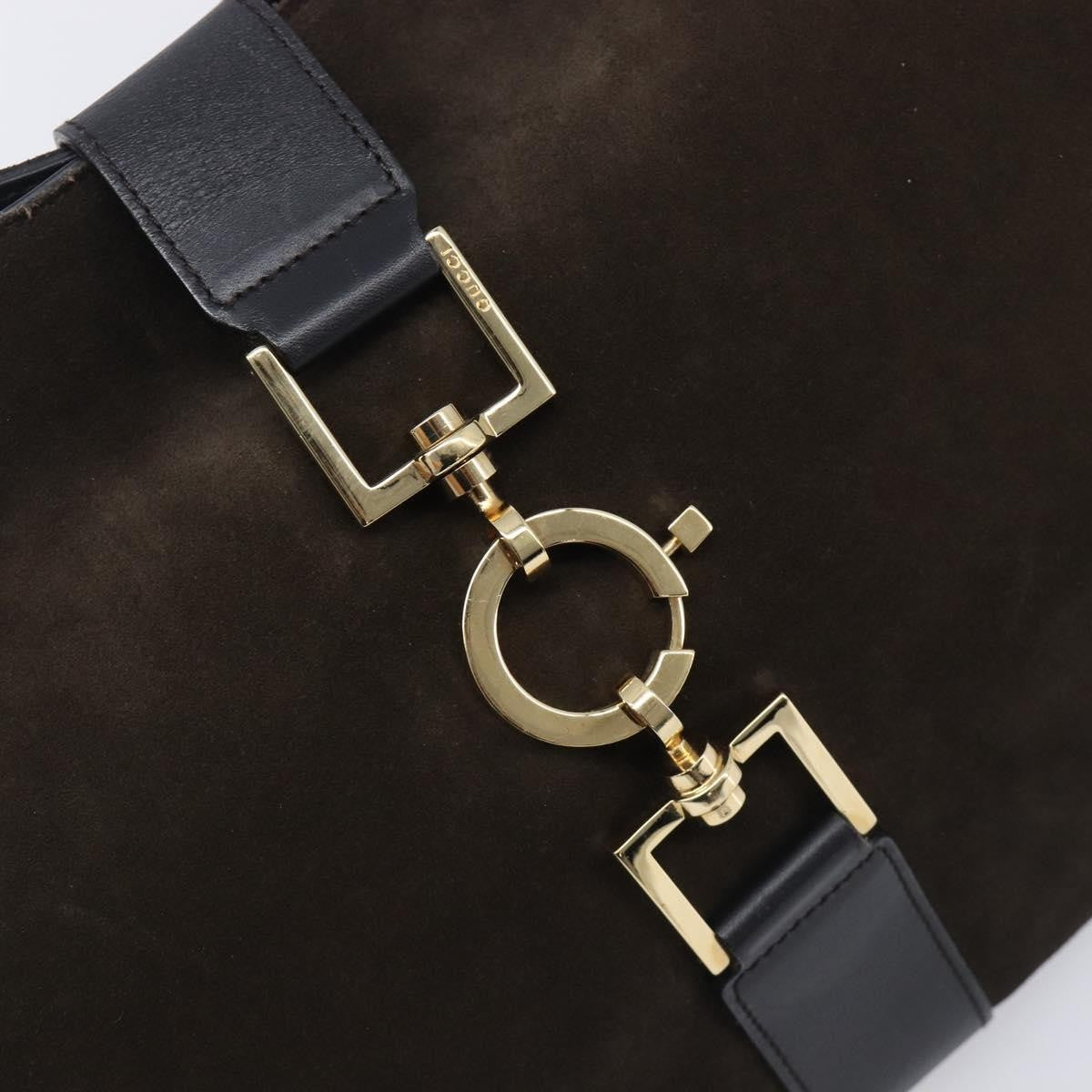 Gucci Shoulder Leather, Brown, Suede, Shoulder Bag