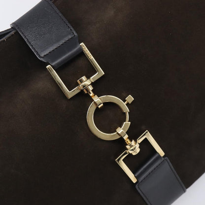 Gucci Shoulder Leather, Brown, Suede, Shoulder Bag