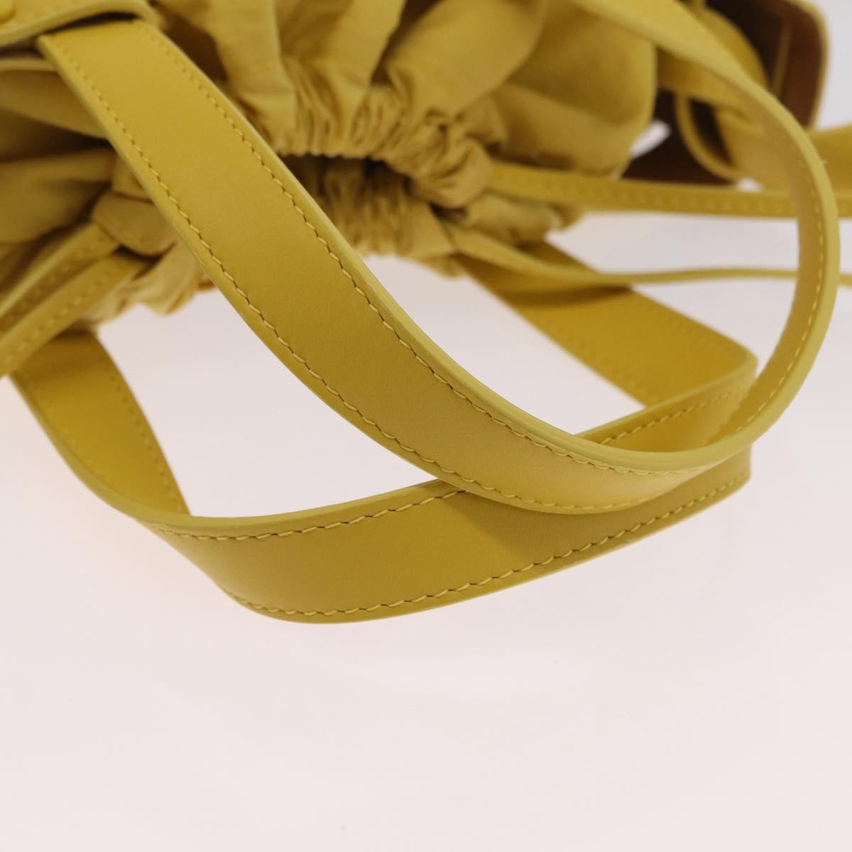 Bottega Veneta Shell Leather, Yellow, Leather, Handbag
