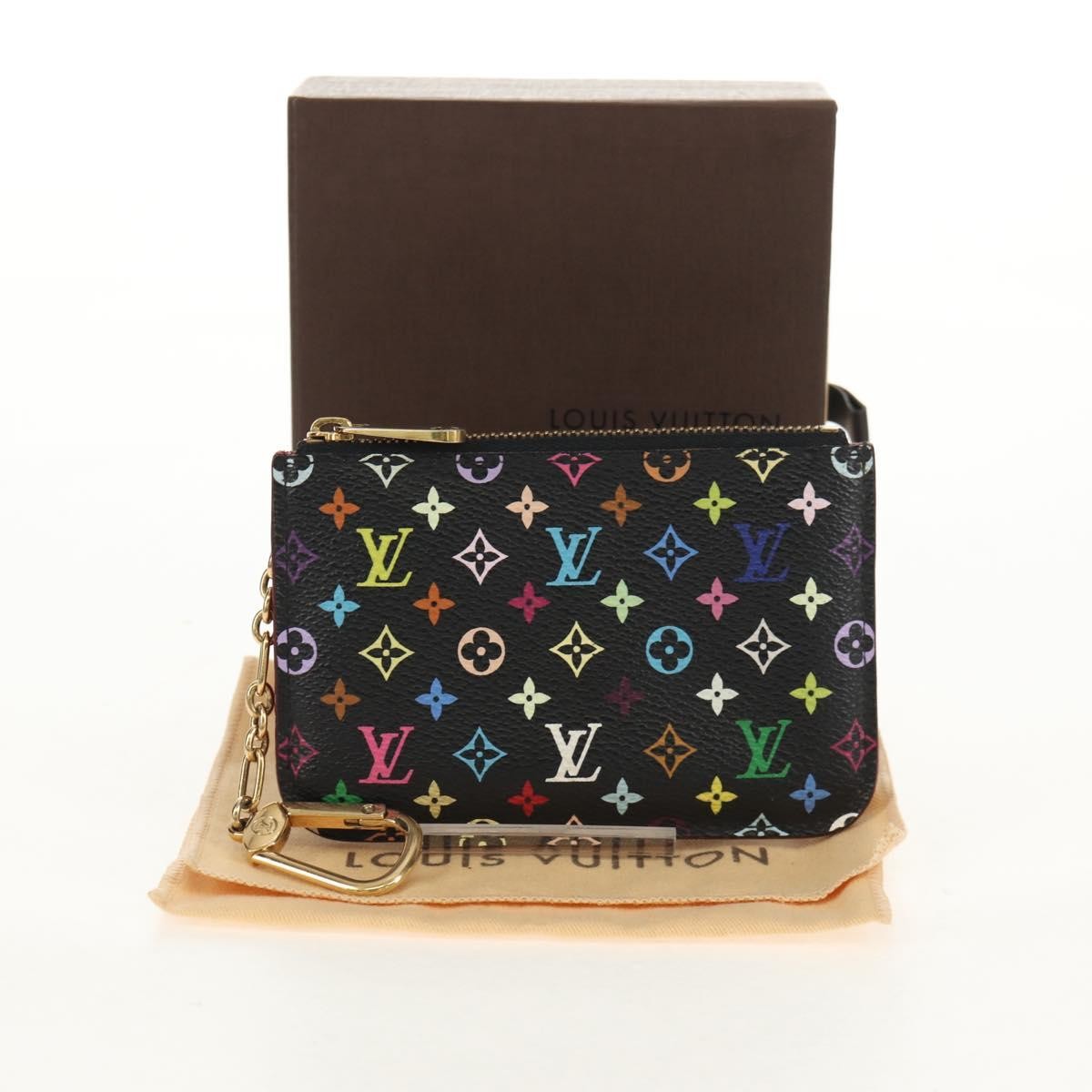 Louis Vuitton Pochette clés NM Monogram Multicolor Canvas, Black, Canvas, Wallet