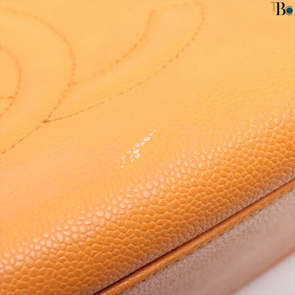 Chanel Coco Mark Leather, ORANGE, LEATHER, Shoulder bag