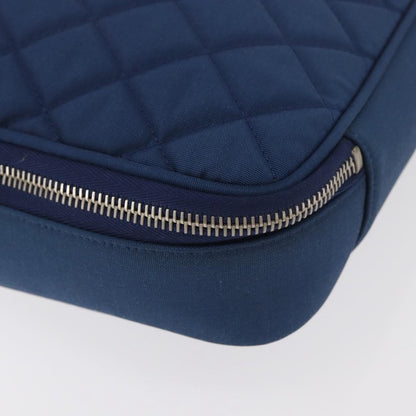 Chanel Laptop Sleeve Quilted Nylon, Blue, Nylon, Clutch