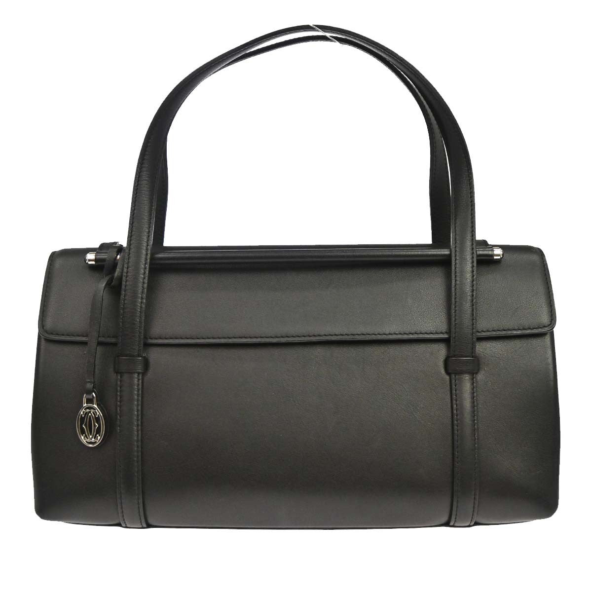 Cartier Cabochon Leather, Black, Leather, Handbag
