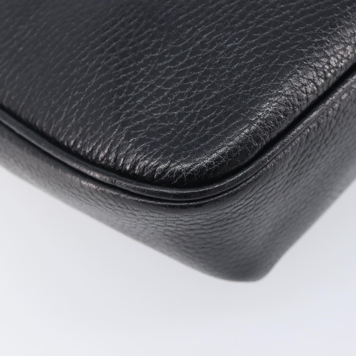 Celine Vintage Circle Logo Leather, Black, Leather, Crossbody Bag