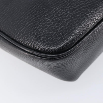 Celine Vintage Circle Logo Leather, Black, Leather, Crossbody Bag