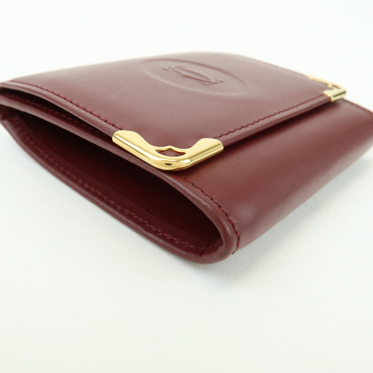 Cartier Coin Purse Must de Cartier Leather, Burgundy, Leather, Wallet