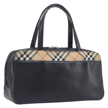 Burberry Nova Check Leather and Nylon, Black, Leather, Handbag