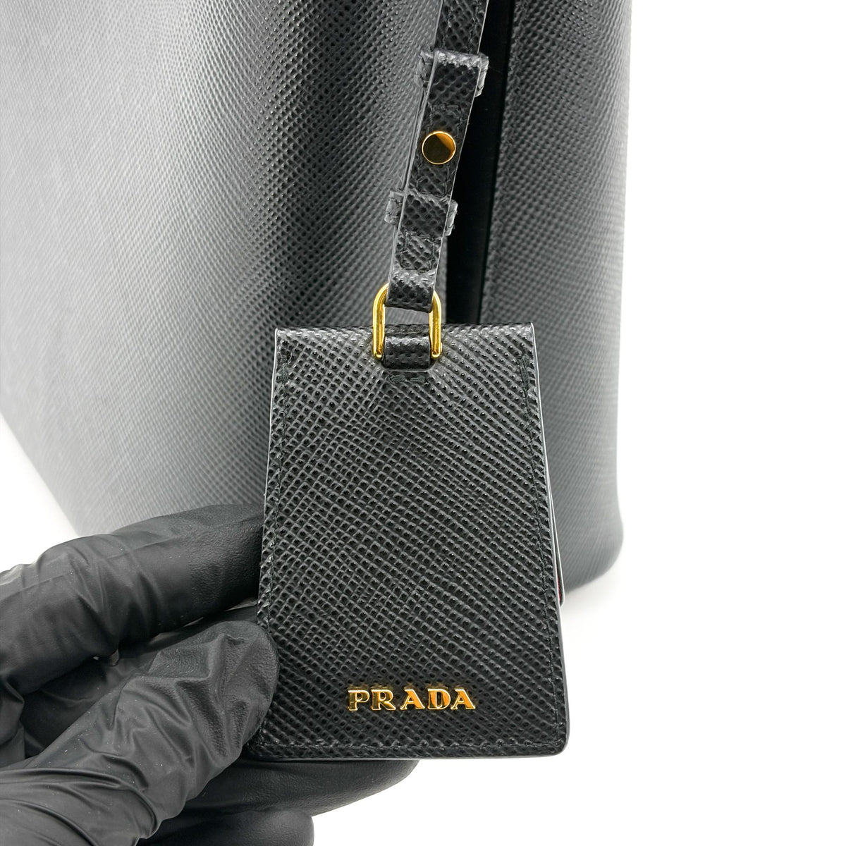 Prada Panier Bucket Saffiano Leather, Black, Leather, Handbag
