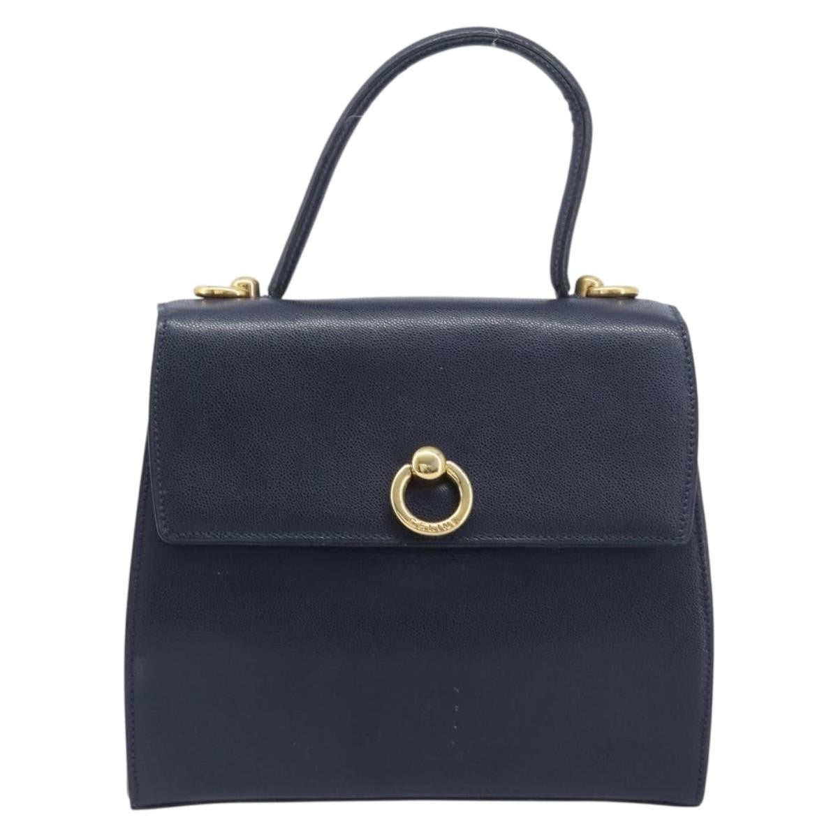 Celine Handbag Leather, Navy, Leather, Handbag