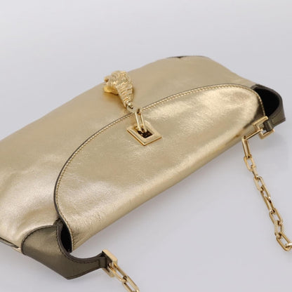 Gucci Tiger Charm Leather, Gold, Leather, Shoulder Bag