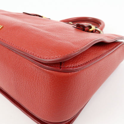 Miu Miu Madras Convertible Lock Leather, Red, Leather, Tote Bag