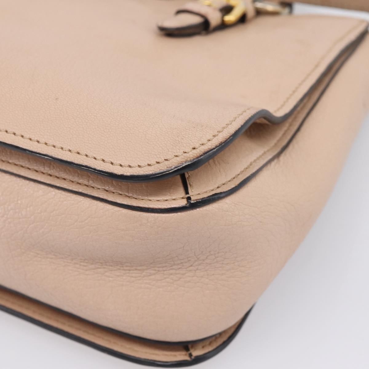 Miu Miu Madras Convertible Lock Leather, Beige, Leather, Tote Bag