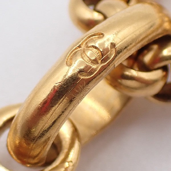 Chanel Vintage CC Heart Pendant Long Metal, Gold, Gold Plated, Necklace