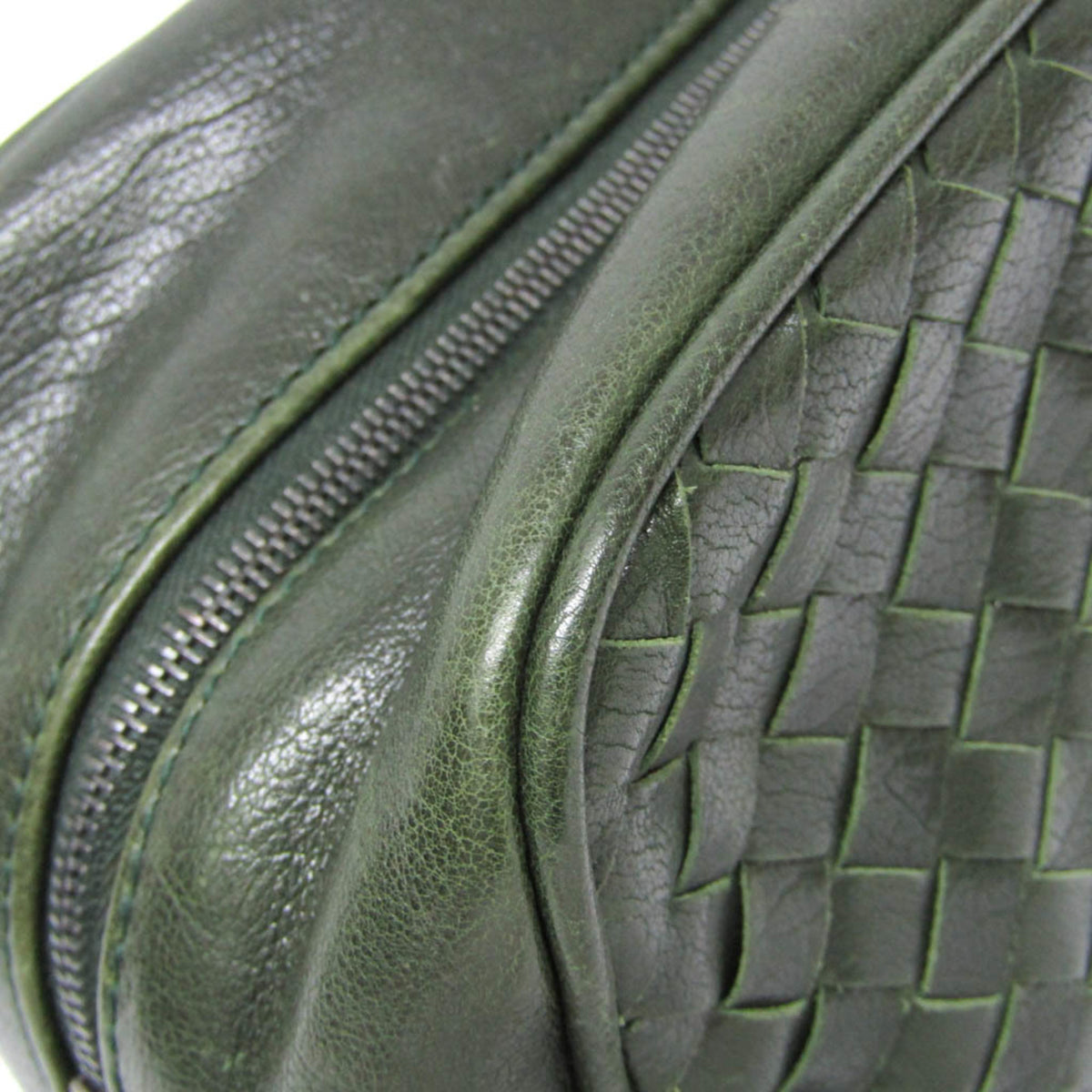 Bottega Veneta Toiletry Case Intrecciato Nappa, Green, Leather, Clutch