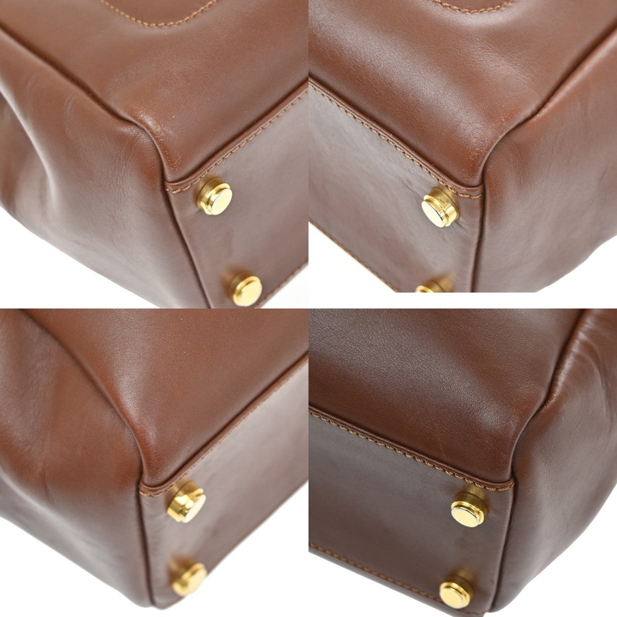 Salvatore Ferragamo Vintage Top handle Leather, Brown, Leather, Handbag