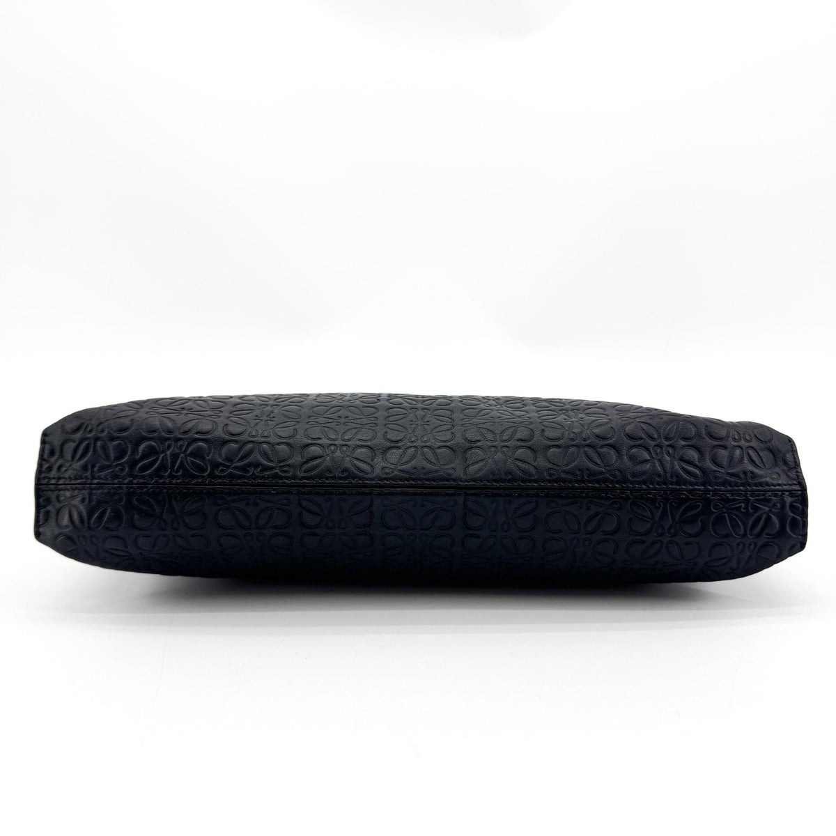 Loewe T Pouch Anagram Embossed Patent, Black, Leather, Clutch