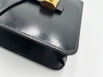 Hermes Depeche Shoulder Bag Courchevel, Black, Leather, Shoulder Bag