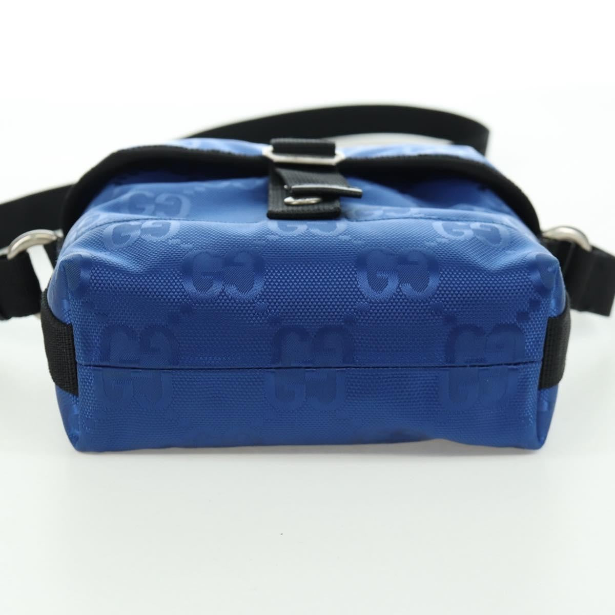 Gucci Off The Grid Buckle Messenger GG Econyl, Blue, Canvas, Handbag