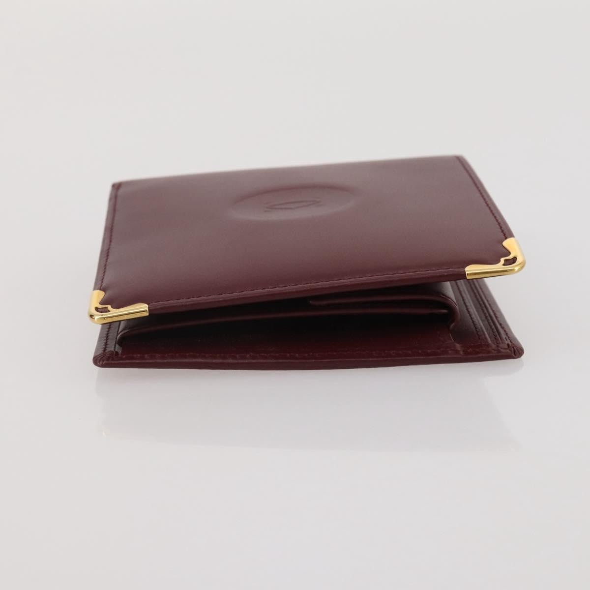 Cartier Coin Purse Must de Cartier Leather, Burgundy, Leather, Wallet