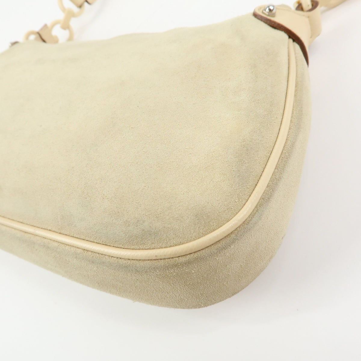 Salvatore Ferragamo Gancini Suede, Beige, Suede, Crossbody Bag