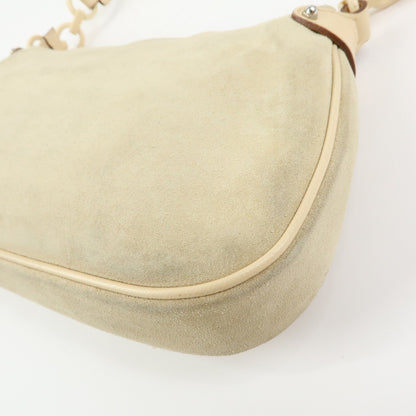 Salvatore Ferragamo Gancini Suede, Beige, Suede, Crossbody Bag