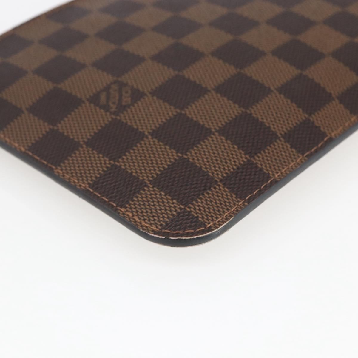 Louis Vuitton Neverfull Pochette Damier Ebene, Brown, Canvas, Clutch