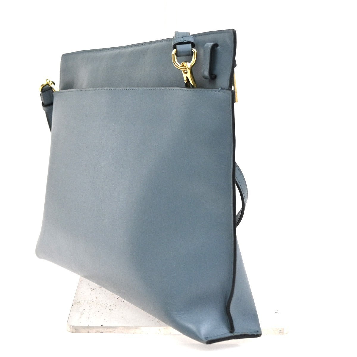 Loewe T Messenger Leather, Blue, Leather, Shoulder Bag