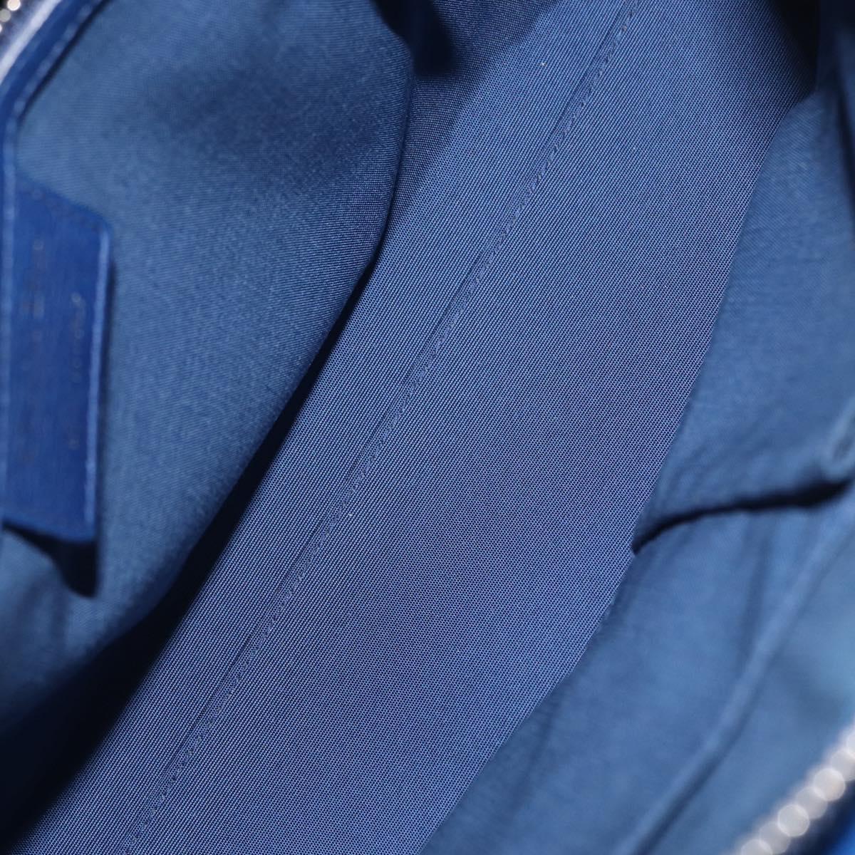 Christian Dior Granville Satchel Leather, BLUE, LEATHER, Handbag